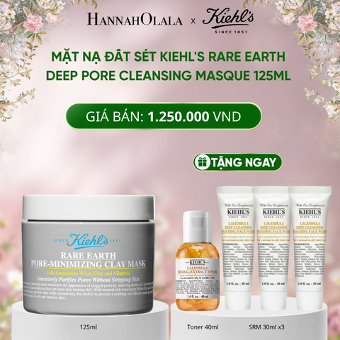  DEAL 2: MẶT NẠ ĐẤT SÉT GIẢM DẦU & THU NHỎ LỖ CHÂN LÔNG KIEHL'S RARE EARTH DEEP PORE CLEANSING MASQUE 125ML (MỚI) 