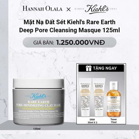  DEAL 2: MẶT NẠ ĐẤT SÉT GIẢM DẦU & THU NHỎ LỖ CHÂN LÔNG KIEHL'S RARE EARTH DEEP PORE CLEANSING MASQUE 125ML (MỚI) 