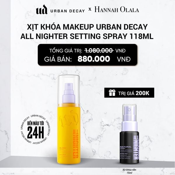  XỊT KHÓA MAKEUP URBAN DECAY ALL NIGHTER SETTING SPRAY  HIỆU ỨNG CĂNG BÓNG 