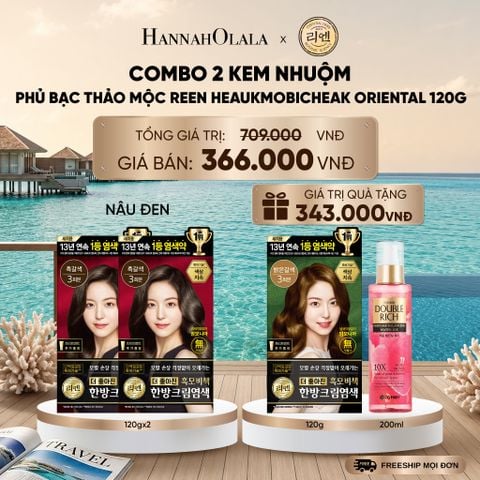  COMBO 2 KEM NHUỘM TÓC PHỦ BẠC THẢO MỘC REEN HEAUKMOBICHEAK CREAM 120G _ DEAL 38_ D1279 