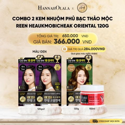  COMBO 2 KEM NHUỘM TÓC PHỦ BẠC THẢO MỘC REEN HEAUKMOBICHEAK CREAM 120G - DEAL 11 