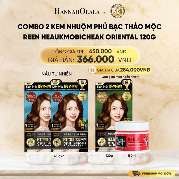  COMBO 2 KEM NHUỘM TÓC PHỦ BẠC THẢO MỘC REEN HEAUKMOBICHEAK CREAM 120G - DEAL 11 - B197 
