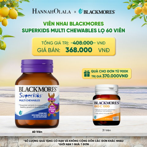  VIÊN NHAI BLACKMORES SUPERKIDS MULTI CHEWABLES ÚC (LỌ 60 VIÊN) _ DEAL 10 