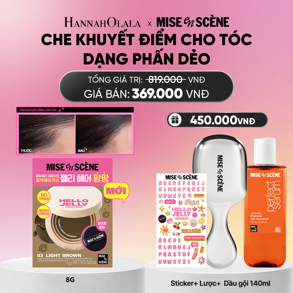  MỚI - PHẤN DẺO CHE KHUYẾT ĐIỂM CHO TÓC MISE EN SCÈNE HELLO JELLY PANGPANG CHE PHỦ PHẦN CHÂN TÓC THƯA, TÓC BỊ HÓI 8G_A991 