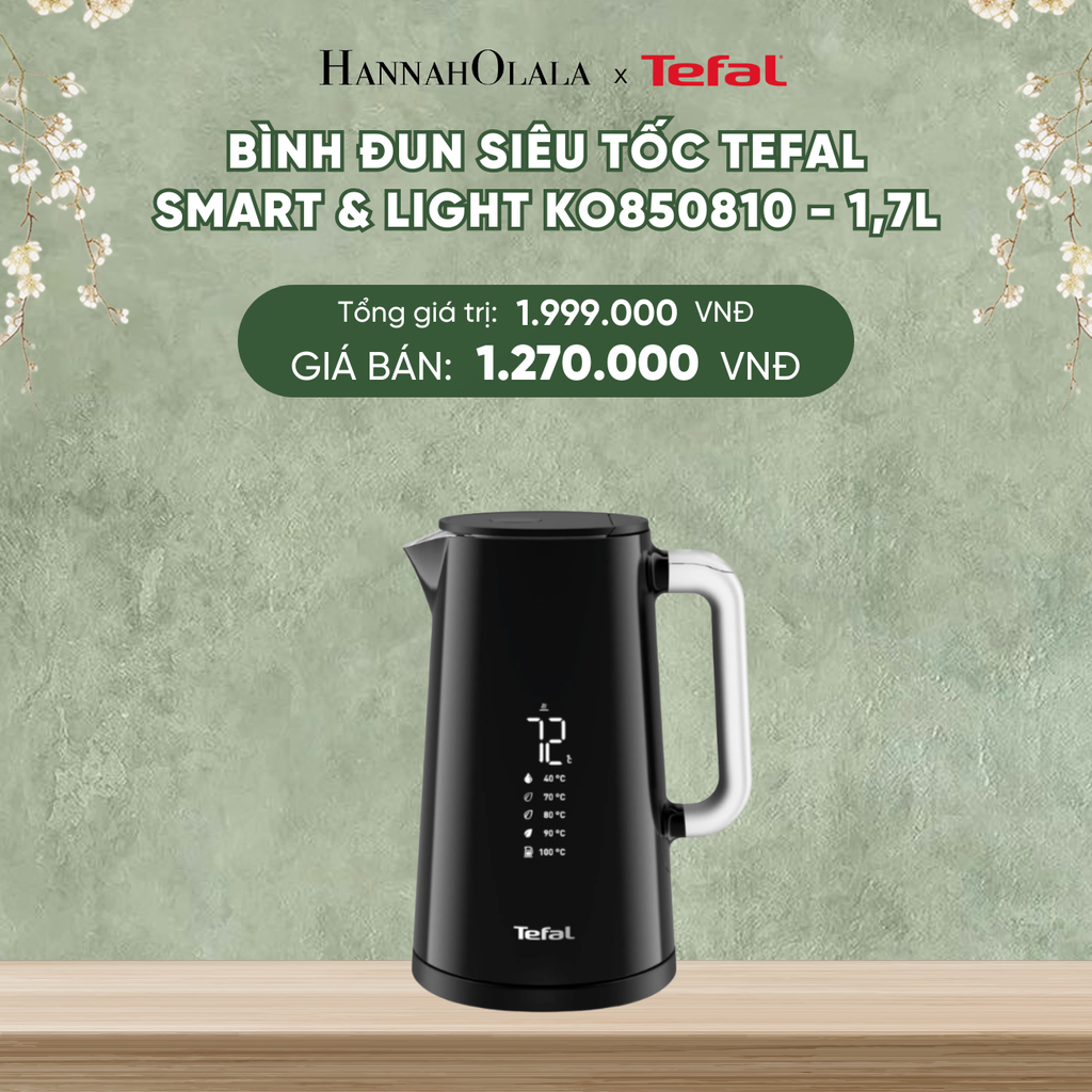  DEAL 18.2: BÌNH ĐUN SIÊU TỐC TEFAL SMART & LIGHT KO850810 - 1.7L 