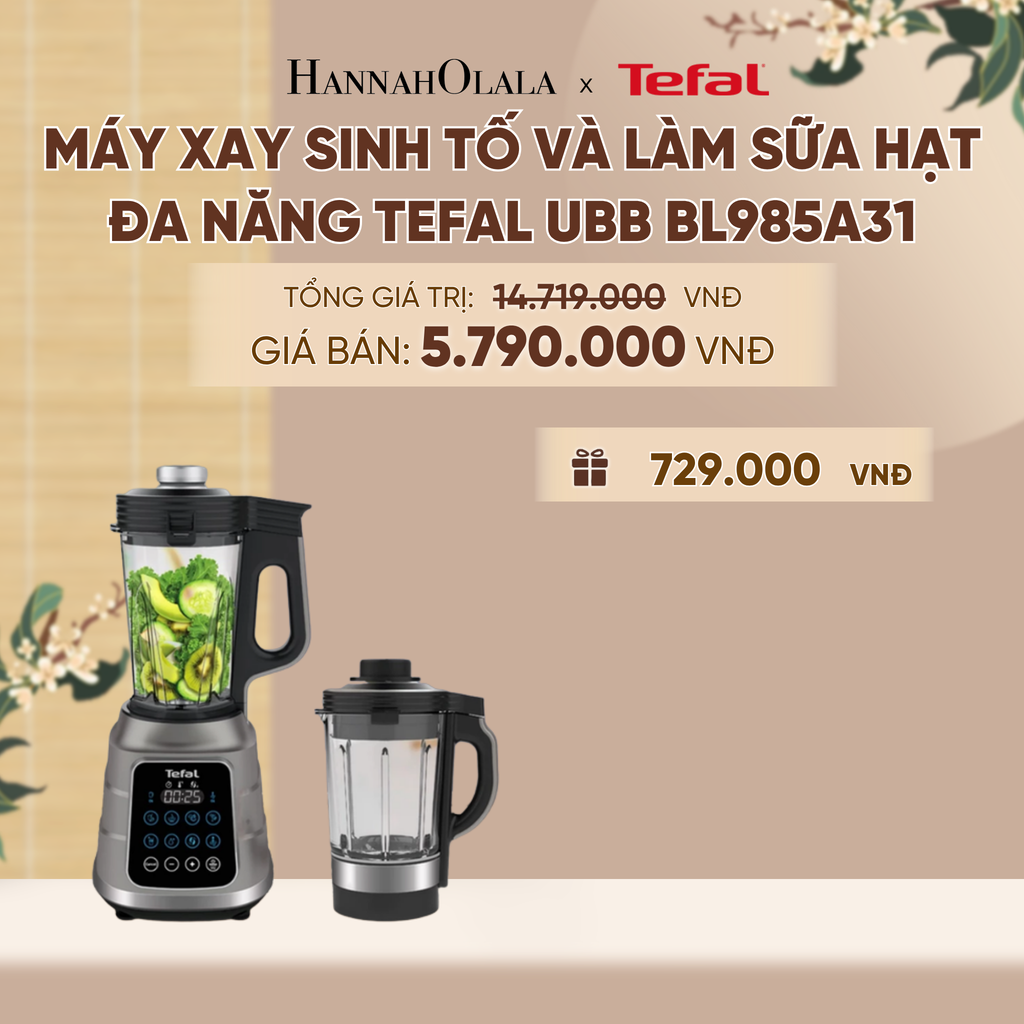  MÁY XAY SINH TỐ VÀ LÀM SỮA HẠT ĐA NĂNG TEFAL UBB BL985A31 - 1300W - 2 CỐI, 7211003259 - A641 