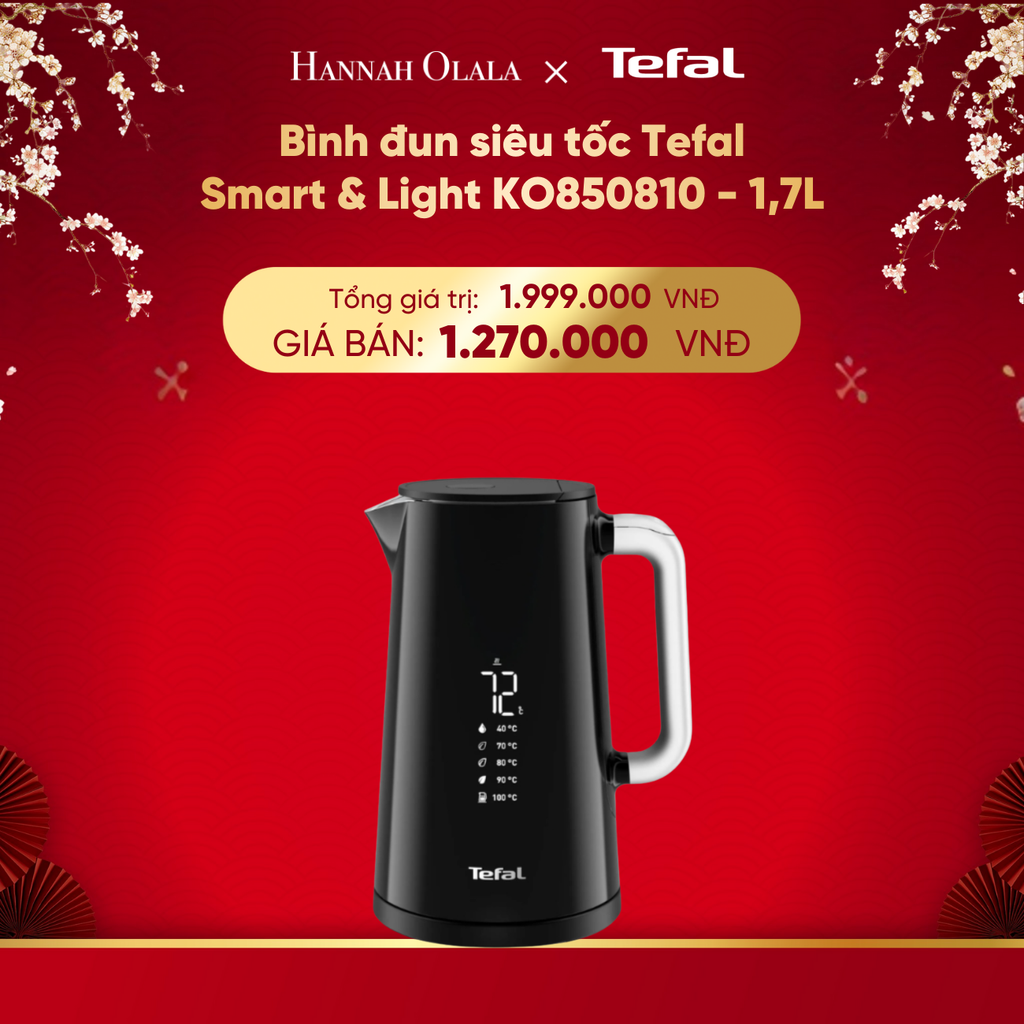  DEAL 18.2: BÌNH ĐUN SIÊU TỐC TEFAL SMART & LIGHT KO850810 - 1.7L 