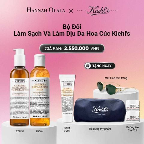  BỘ ĐÔI NƯỚC CÂN BẰNG HOA CÚC KIEHL'S CALENDULA HERBAL EXTRACT ALCOHOL-FREE TONER 250ML + SỮA RỬA MẶT HOA CÚC KIEHL'S CALENDULA DEEP CLEANSING FOAMING FACE WASH 230ML_A1340 