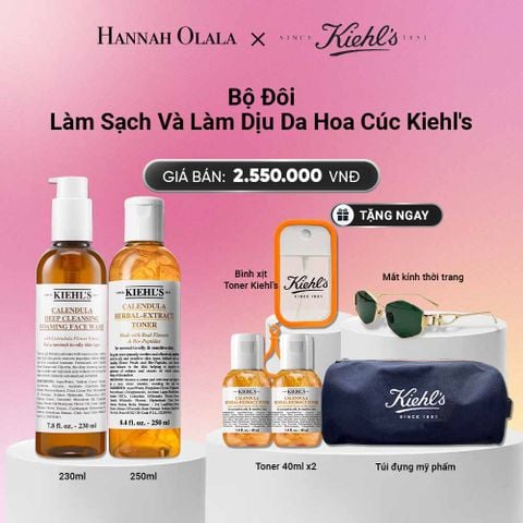  BỘ ĐÔI NƯỚC CÂN BẰNG HOA CÚC KIEHL'S CALENDULA HERBAL EXTRACT ALCOHOL-FREE TONER 250ML + SỮA RỬA MẶT HOA CÚC KIEHL'S CALENDULA DEEP CLEANSING FOAMING FACE WASH 230ML_ A1340 