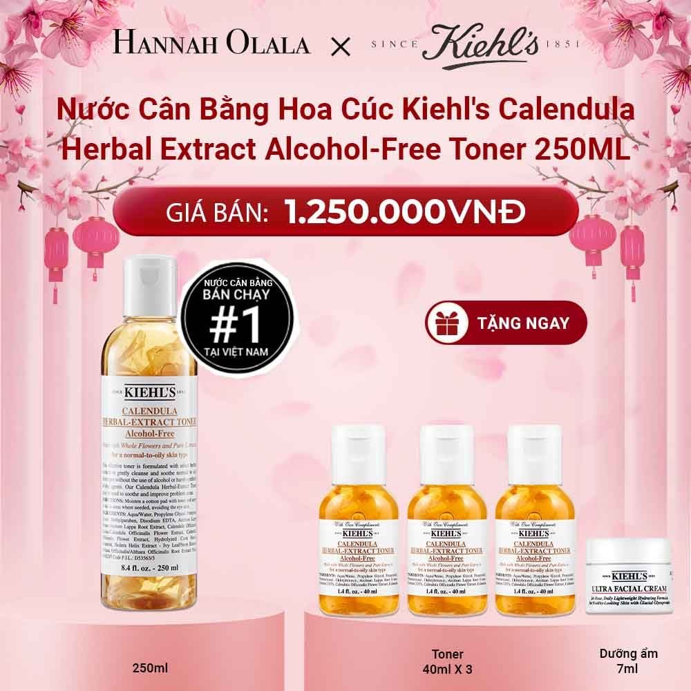 DEAL 3: NƯỚC CÂN BẰNG HOA CÚC KIEHL'S CALENDULA HERBAL EXTRACT ALCOHOL-FREE TONER 250ML 