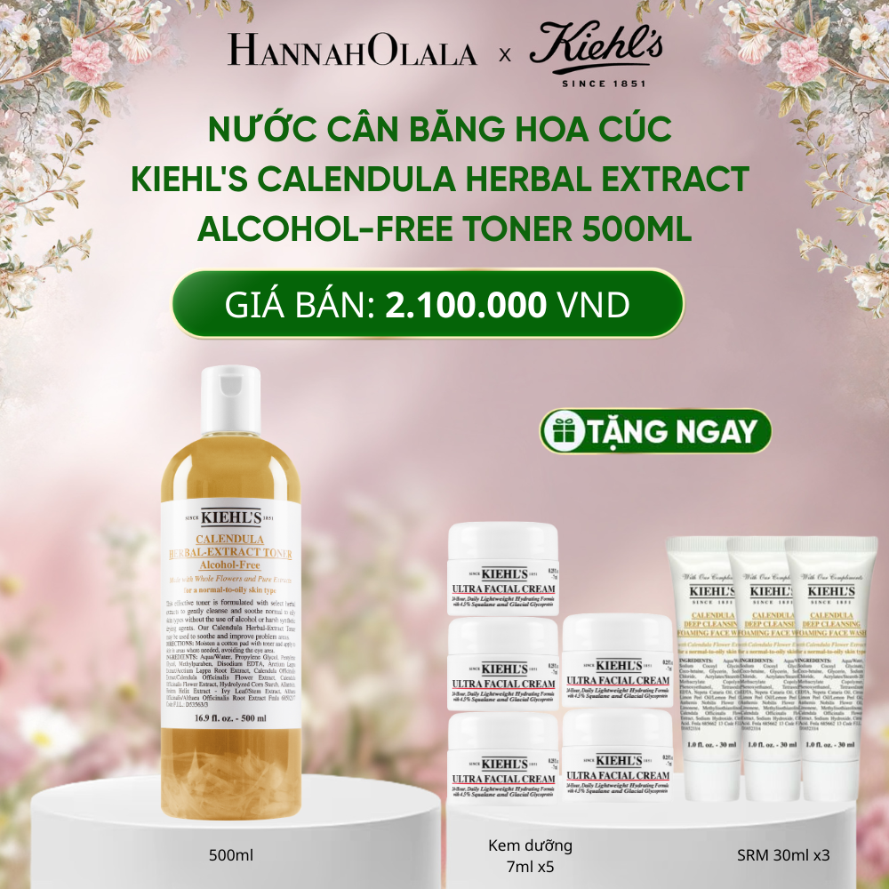  DEAL 3: NƯỚC CÂN BẰNG HOA CÚC KIEHL'S CALENDULA HERBAL EXTRACT ALCOHOL-FREE TONER 500ML 