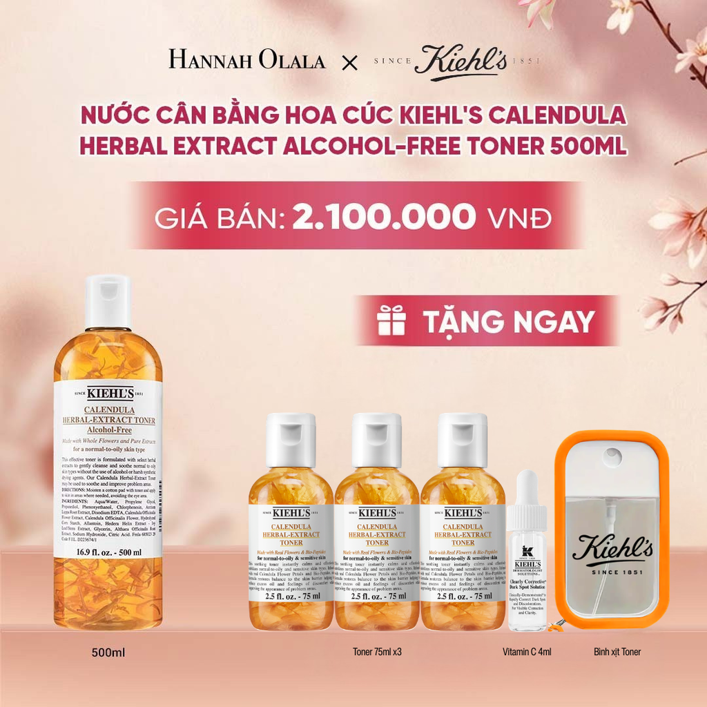  [FLASH DEAL] NƯỚC CÂN BẰNG HOA CÚC KIEHL'S CALENDULA HERBAL EXTRACT ALCOHOL-FREE TONER 500ML 