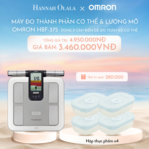  DEAL 4BK: MÁY ĐO THÀNH PHẦN CƠ THỂ & LƯỢNG MỠ OMRON HBF-375 - DÙNG 8 CẢM BIẾN ĐỂ ĐO TOÀN BỘ CƠ THỂ 