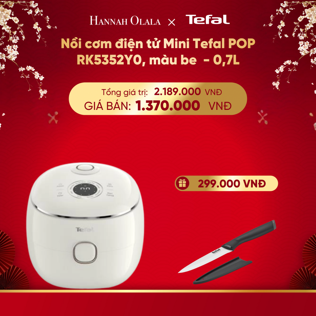  DEAL 19: NỒI CƠM ĐIỆN TỬ MINI TEFAL POP RK5352Y0, 0.7L 