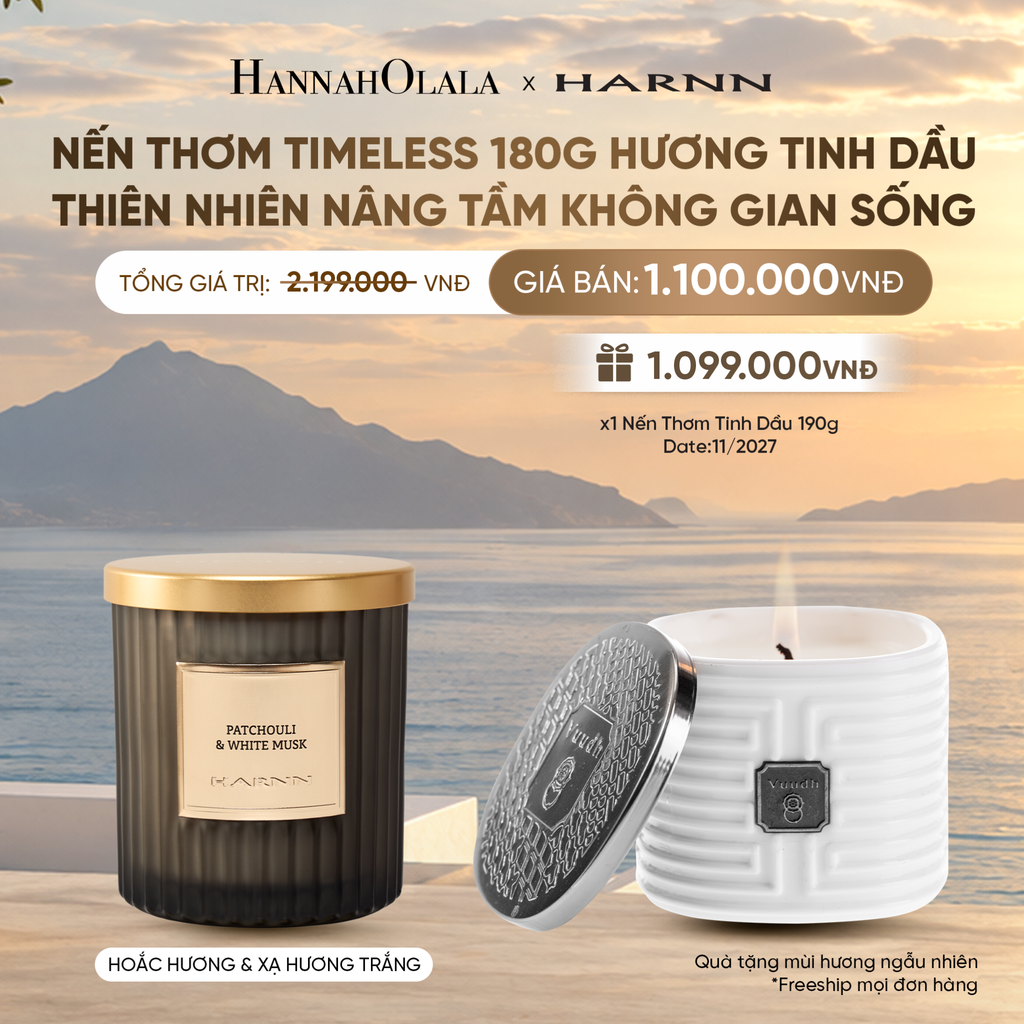  [HARNN NEW COLLECTION] NẾN THƠM TIMELESS 180G HƯƠNG TINH DẦU THIÊN NHIÊN NÂNG TẦM KHÔNG GIAN SỐNG 
