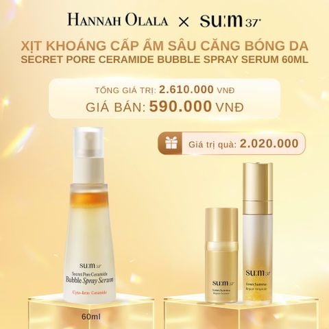  C643_DEAL 37: XỊT KHOÁNG CẤP ẨM SÂU CĂNG BÓNG DA SU:M37 SECRET PORE CERAMIDE BUBBLE SPRAY SERUM 60ML 