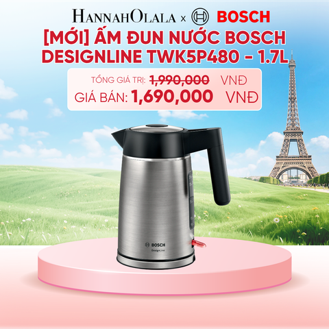  [MỚI] ẤM ĐUN NƯỚC BOSCH DESIGNLINE TWK5P480 - 1.7L - B218 
