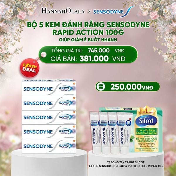  E461_DEAL 5: [FLASH DEAL] BỘ 5 KEM ĐÁNH RĂNG SENSODYNE RAPID ACTION 100G GIÚP GIẢM Ê BUỐT NHANH 