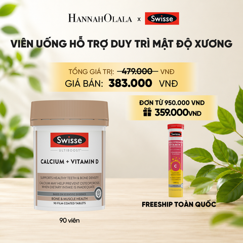  VIÊN UỐNG HỖ TRỢ DUY TRÌ MẬT ĐỘ XƯƠNG SWISSE ULTIBOOST CALCIUM + VITAMIN D (90 VIÊN) _ DEAL 5 
