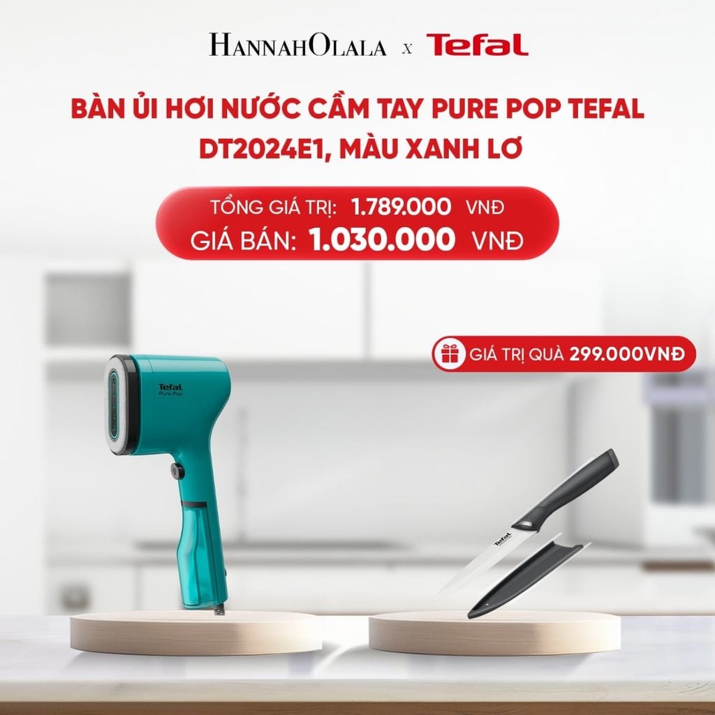  B190_DEAL 4: BÀN ỦI HƠI NƯỚC CẦM TAY PURE POP TEFAL DT2020E1 