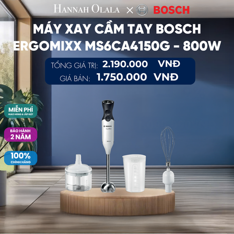  MÁY XAY CẦM TAY BOSCH ERGOMIXX MS6CA4150G - 800W 