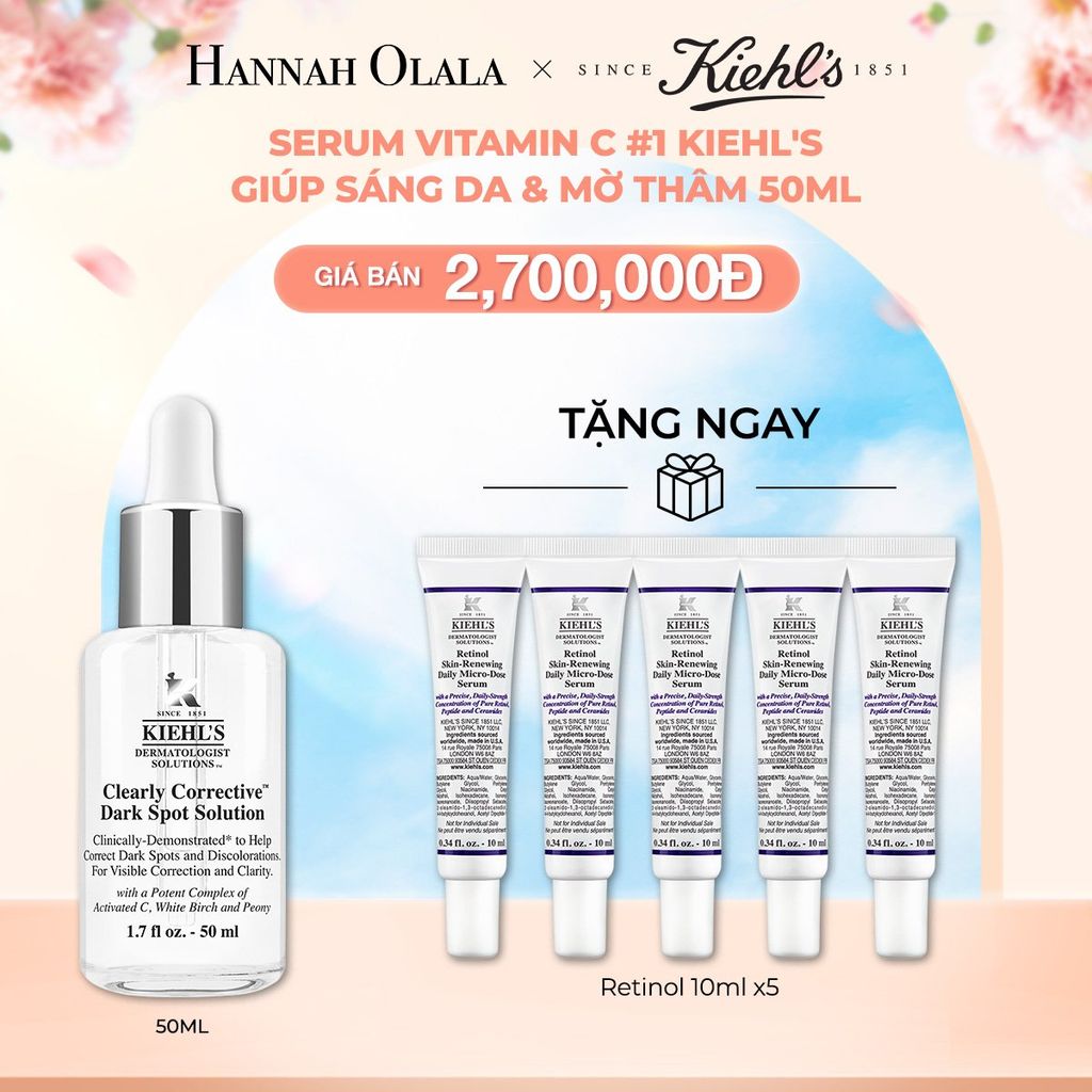  A392_DEAL 38: DƯỠNG CHẤT (SERUM) MỜ THÂM MỤN & SÁNG DA KIEHL'S CLEARLY CORRECTIVE™ DARK SPOT SOLUTION 50ML 