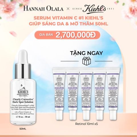  A392_DEAL 38: DƯỠNG CHẤT (SERUM) MỜ THÂM MỤN & SÁNG DA KIEHL'S CLEARLY CORRECTIVE™ DARK SPOT SOLUTION 50ML 