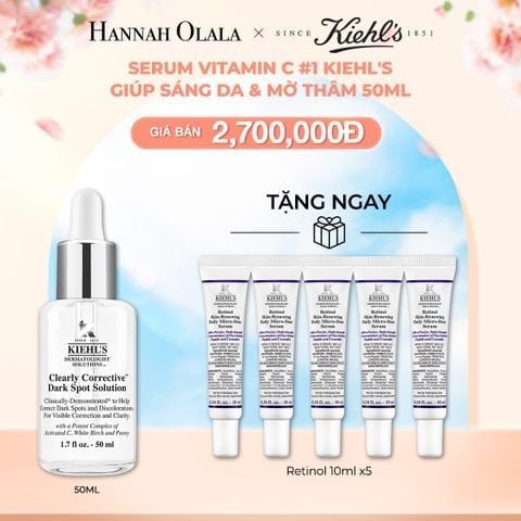  D73_DEAL 38: DƯỠNG CHẤT (SERUM) MỜ THÂM MỤN & SÁNG DA KIEHL'S CLEARLY CORRECTIVE™ DARK SPOT SOLUTION 50ML 
