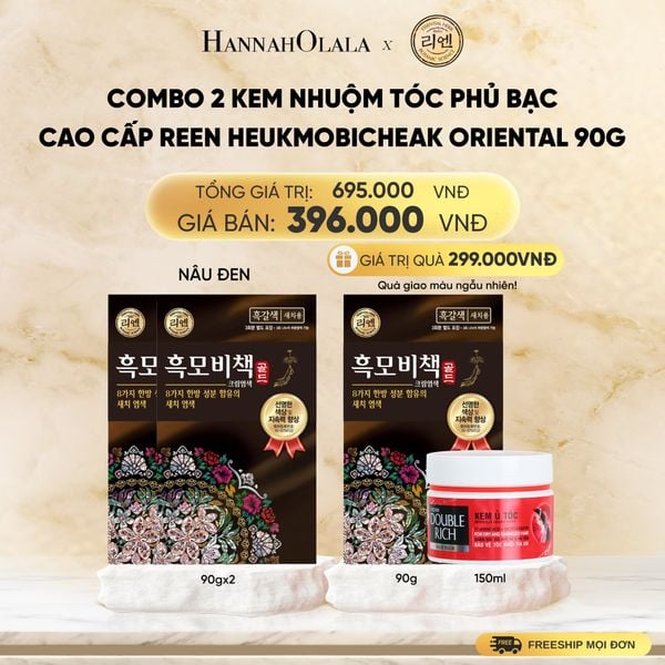  COMBO 2 KEM NHUỘM TÓC PHỦ BẠC CAO CẤP REEN HEUKMOBICHEAK ORIENTAL 90GR - DEAL 12 - B201 
