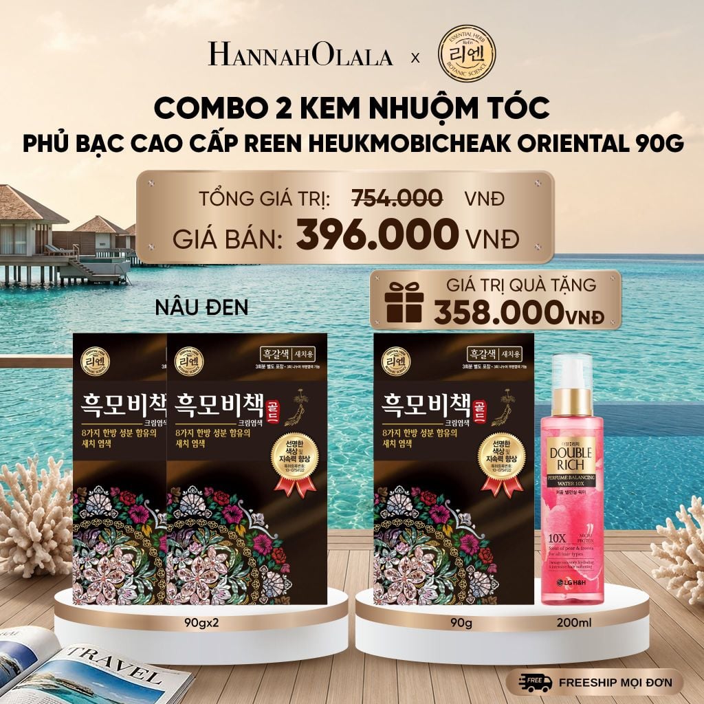  COMBO 2 KEM NHUỘM TÓC PHỦ BẠC CAO CẤP REEN HEUKMOBICHEAK ORIENTAL 90GR _ DEAL 39_ D2072 