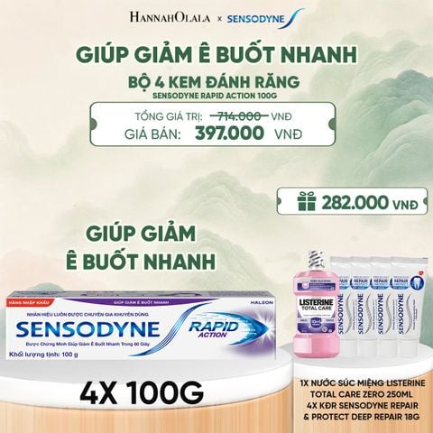  BỘ 4 KEM ĐÁNH RĂNG SENSODYNE RAPID ACTION 100G GIÚP GIẢM Ê BUỐT NHANH - A1053 