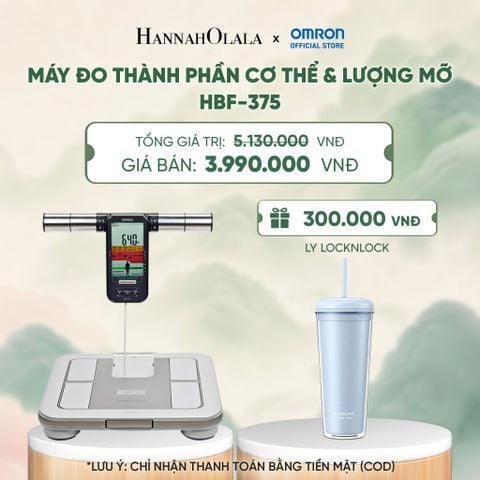  MÁY ĐO THÀNH PHẦN CƠ THỂ & LƯỢNG MỠ OMRON HBF-375 - DÙNG 8 CẢM BIẾN ĐỂ ĐO TOÀN BỘ CƠ THỂ - DEAL 1 - A1024 