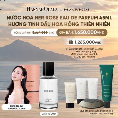  [ĐỘC QUYỀN HARNN x HANNAH OLALA] NƯỚC HOA HER ROSE EAU DE PARFUM 45ML HƯƠNG TINH DẦU HOA HỒNG THIÊN NHIÊN 