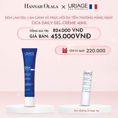  E1071: DEAL 2: KEM LÀM DỊU VÀ PHỤC HỒI DA TỔN THƯƠNG HẰNG NGÀY URIAGE CICA DAILY GEL-CREAM 40ML 