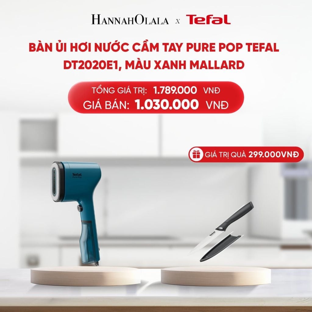 B190_DEAL 4: BÀN ỦI HƠI NƯỚC CẦM TAY PURE POP TEFAL DT2020E1 