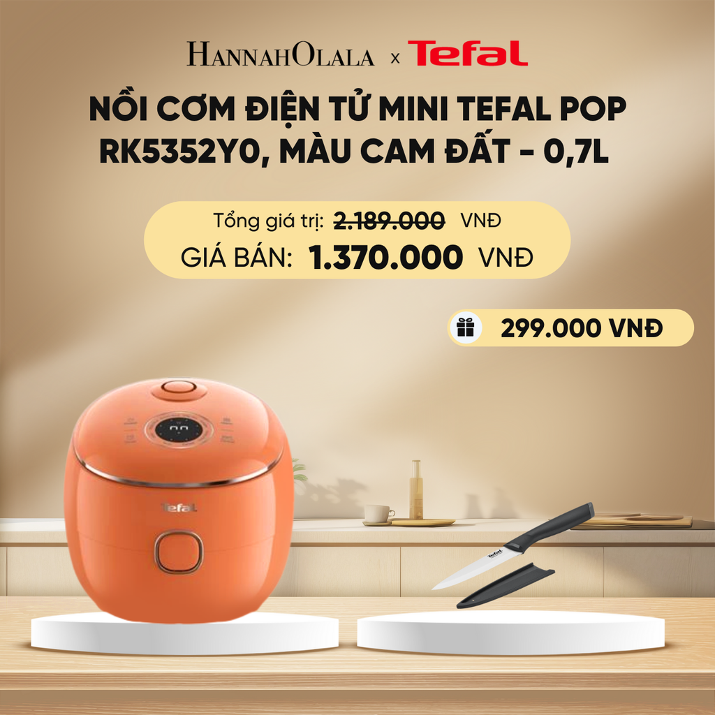  DEAL 19: NỒI CƠM ĐIỆN TỬ MINI TEFAL POP RK5352Y0, 0.7L 