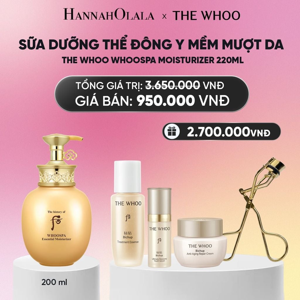  SỮA DƯỠNG THỂ ĐÔNG Y MỀM MƯỢT DA THE HISTORY OF WHOO WHOOSPA MOISTURIZER 220ML_A186 