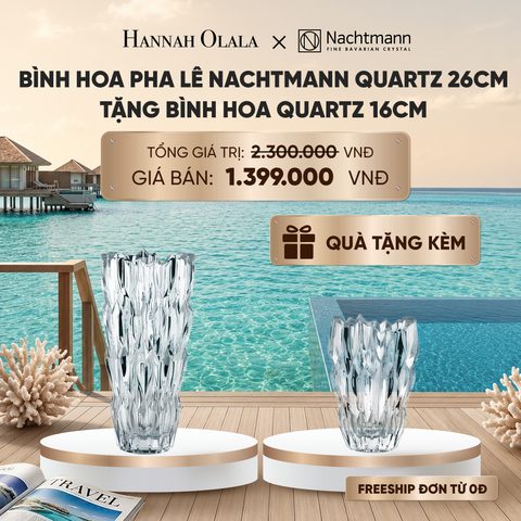  BÌNH HOA PHA LÊ NACHTMANN QUARTZ 26CM TẶNG BÌNH HOA QUARTZ 16CM_ D1618 