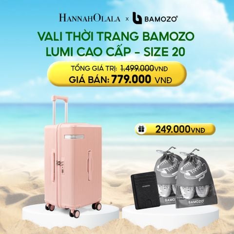  DEAL 1: VALI BAMOZO LUMISPACE CAO CẤP (TẶNG VÍ THẺ DA CARD HOLDER BAMOZO, 2 TÚI ĐỰNG GIÀY XÁM) 
