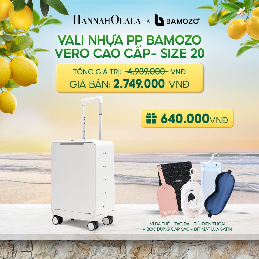  VALI DOANH NHÂN BAMOZO VERO KHUNG NHÔM CAO CẤP (TẶNG VÍ THẺ DA CARD HOLDER BAMOZO, GỐI CHỮ U ĐỠ CỔ) - DEAL 5 - A1245 