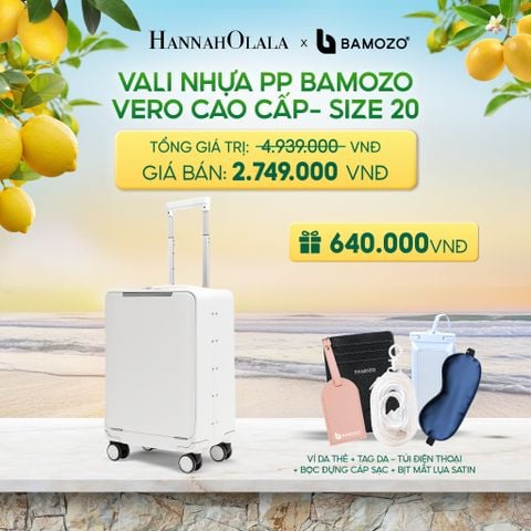  VALI DOANH NHÂN BAMOZO VERO KHUNG NHÔM CAO CẤP (TẶNG VÍ THẺ DA CARD HOLDER BAMOZO, GỐI CHỮ U ĐỠ CỔ) - DEAL 5 - A1245 