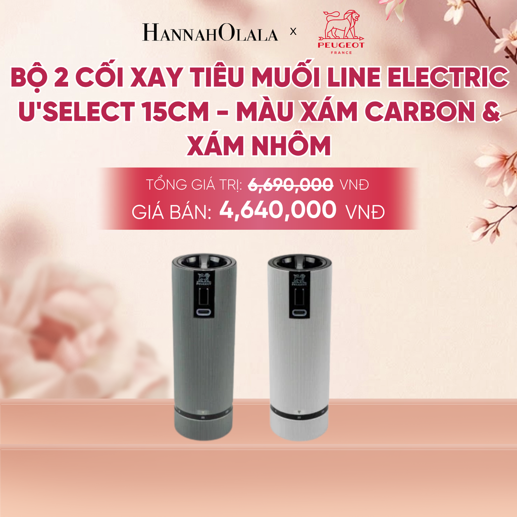  BỘ 2 CỐI XAY TIÊU MUỐI LINE ELECTRIC U'SELECT 15CM - A1054 