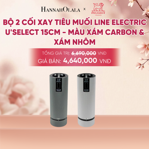  BỘ 2 CỐI XAY TIÊU MUỐI LINE ELECTRIC U'SELECT 15CM - A1054 