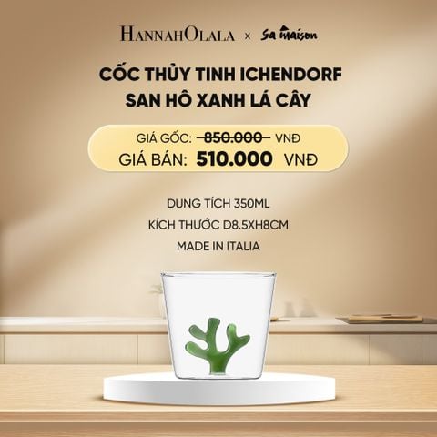 DEAL 6: CỐC THỦY TINH ICHENDORF TRANG TRÍ HÌNH SAN HÔ MÀU 