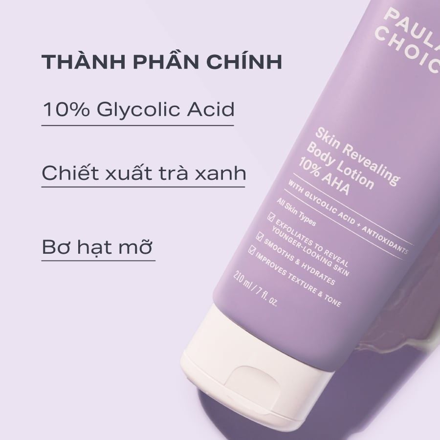  DEAL 2: KEM DƯỠNG THỂ LÀM SÁNG DA VÀ LÀM ĐỀU MÀU DA SKIN REVEALING BODY LOTION 10% AHA 210ML 
