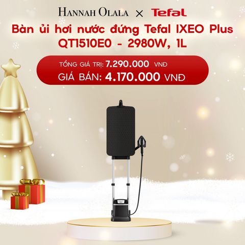  A1155_DEAL 3.1: BÀN ỦI HƠI NƯỚC ĐỨNG TEFAL IXEO PLUS QT1510E0 - 2980W, 1L 