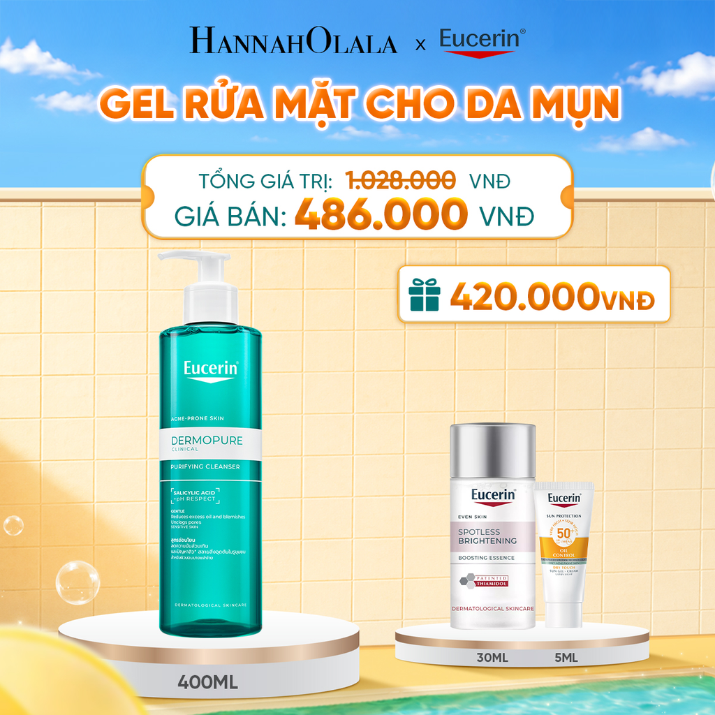  GEL RỬA MẶT EUCERIN DERMOPURE CLINICAL PURIFYING CLEANSER 400ML 