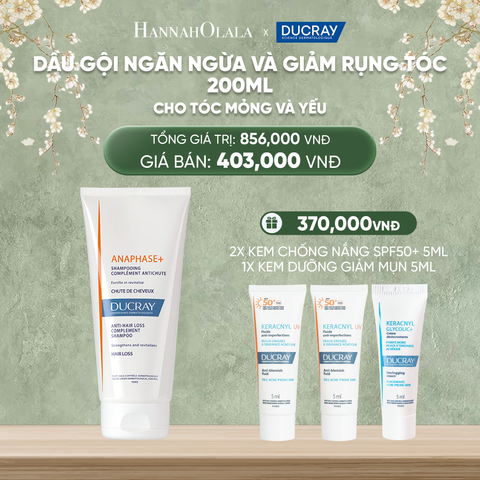  DEAL 4: DẦU GỘI NGĂN NGỪA VÀ GIẢM RỤNG TÓC DUCRAY ANAPHASE+ ANTI-HAIRLOSS COMPLEMENT SHAMPOO 200ML CHO TÓC MỎNG VÀ YẾU 