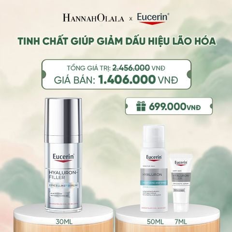  TINH CHẤT GIẢM DẤU HIỆU LÃO HÓA HYALURON-FILLER EPICELLINE 30ML TẶNG XỊT DƯỠNG ẨM 150ML & NƯỚC TẨY TRANG CHO DA NHẠY CẢM 200ML - A012 