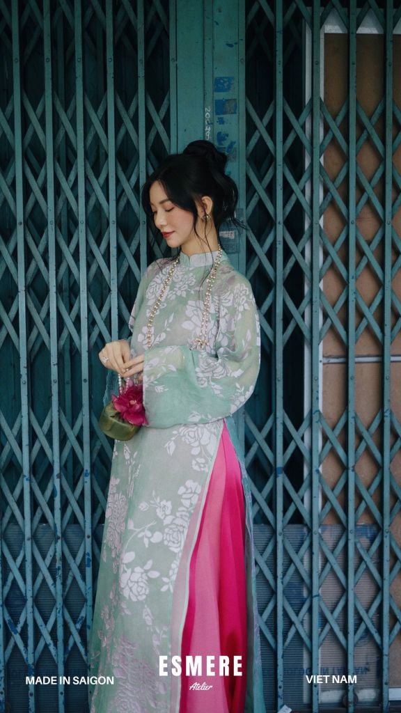  DEAL 2: SET ÁO DÀI 3 MÓN CẨM HOA CÁC 